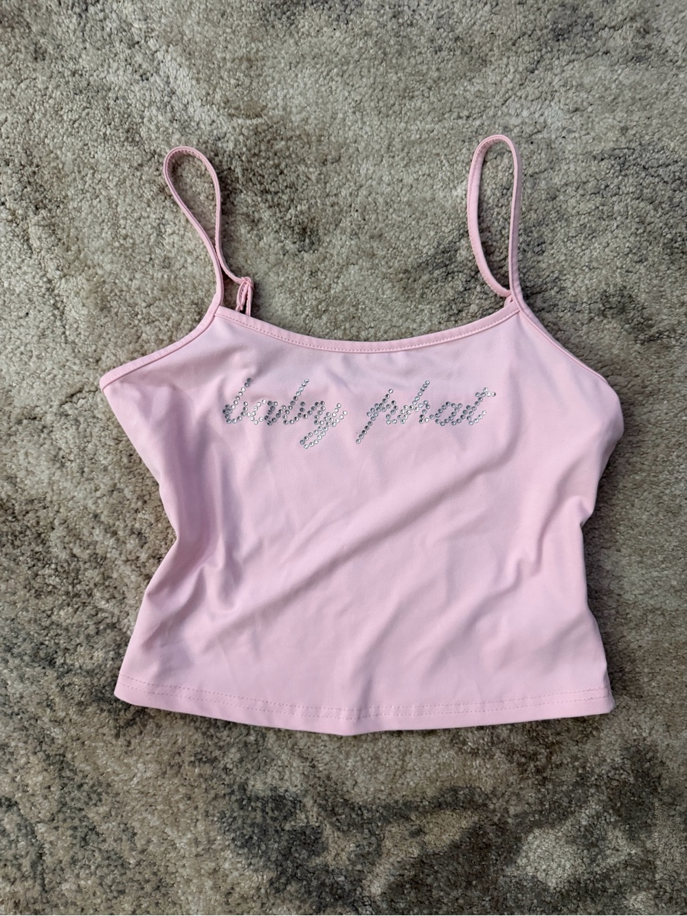 Baby Phat Light Pink Rhinestone Script Cami